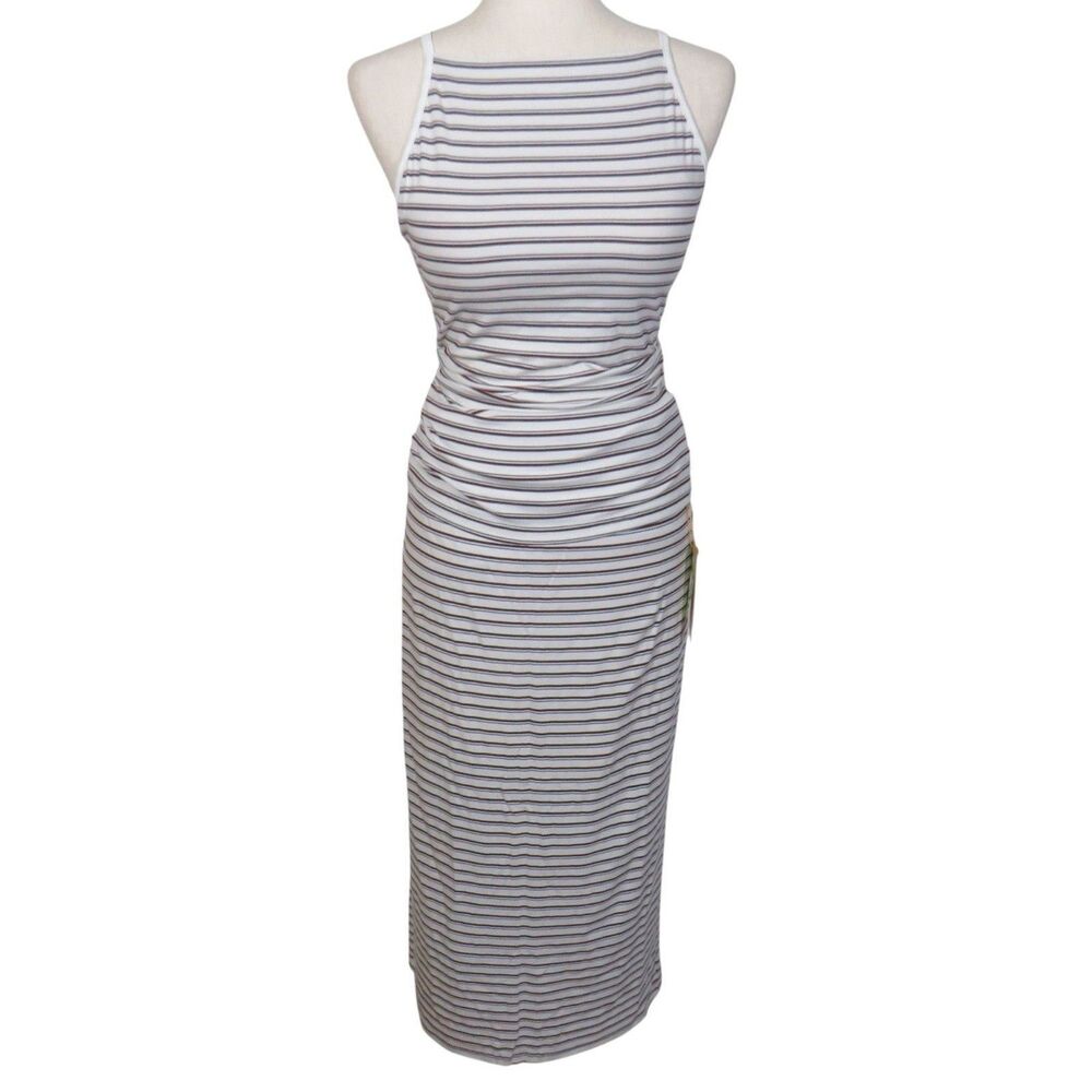 OGL Striped Soft Stretchy Side Ruched Brami Tank + Midi Skirt Set Size Medium